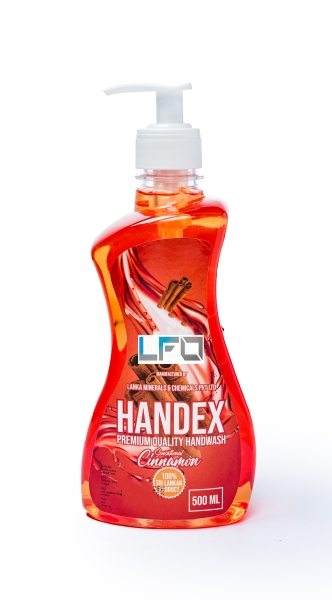 Handex Cinnamon Hand Wash formulated with rich of vitamin E & pH balanced kills 99.9% of germs which helps you to protect your hands from germs and to keep your hands hygienically clean.